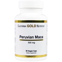Мака перуанская, California Gold Nutrition, 500 мг, 90 капсул - фото