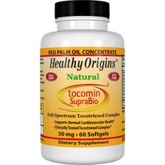 Вітамін Е, Tocomin SupraBio, Healthy Origins, 50 мг, 60 капсул - фото