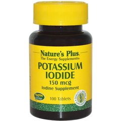 Йод (йодид калия), Potassium Iodide, Nature's Plus, 150 мкг, 100 таблеток - фото