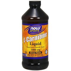Карнитин жидкий, L-Carnitine, Now Foods, Sports, вкус тропический пунш, 1000 мг, 473 мл - фото