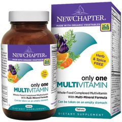 Щоденні Мультівітаміни, Only One, One Daily Multivitamin, New Chapter, 72 таблетки - фото