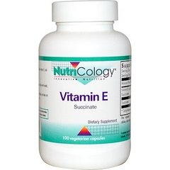 Вітамін E, Vitamin E, Nutricology, сукцинат, 100 капсул - фото