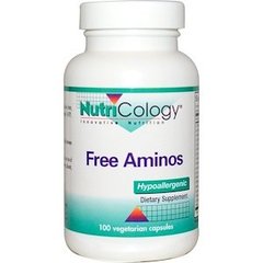 Аминокислоты свободной формы, Free Aminos, Nutricology, 100 капсул - фото