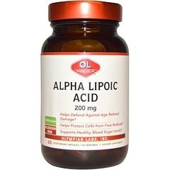 Альфа-липоевая кислота, Alpha Lipoic Acid, Olympian Labs Inc., 200 мг, 60 капсул - фото