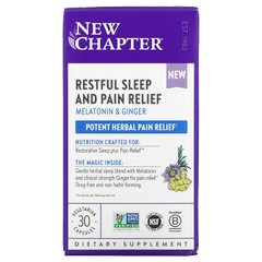 Спокойный безболезненный сон, Restful Sleep + Pain Relief, New Chapter, 30 вегетарианских капсул - фото