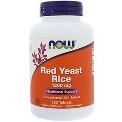 Красный дрожжевой рис, Red Yeast Rice, Now Foods, 1200 мг, 120 таблеток - фото