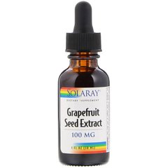 Экстракт семян грейпфрута, Grapefruit Seed Extract, Solaray, 100 мг, 30 мл - фото