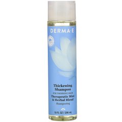 Шампунь для густоты и утолщения волос с мятой и травяными экстрактами, Thickening Shampoo, Derma E, 296 мл - фото