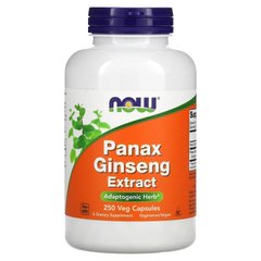 Женьшень, Panax Ginseng, Now Foods, 500 мг, 250 капсул - фото