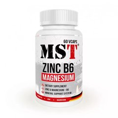 Цинк + Магний + В6, ZMB6, MST Nutrition, 60 растительных капсул - фото