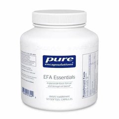 Риб'ячий жир в тригліцеридній формі з олією огірочника, EFA Essentials, Pure Encapsulations, 120 капсул - фото