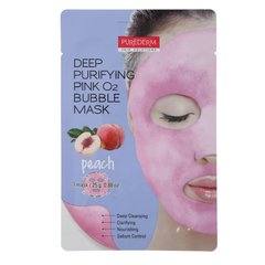 Глубокоочіщающая піниться маска Персик, Deep Purifying Pink O2 Bubble Mask Peach, Puredem, 25г - фото