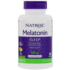 Мелатонин, цитрусовый пунш, Melatonin, Natrol, 10 мг, 100 таблеток - фото