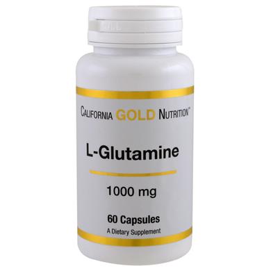 L-глютамин, California Gold Nutrition, 1000 мг, 60 капсул - фото