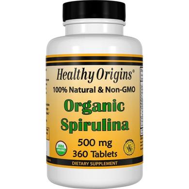 Спирулина, Healthy Origins, органик, 500 мг, 360 таблеток - фото