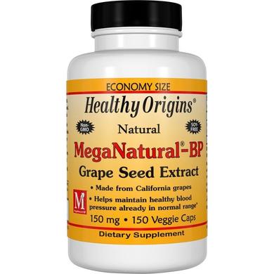 Экстракт виноградных косточек мега (Grape Seed Extract), Healthy Origins, 150 мг, 150 капсул - фото