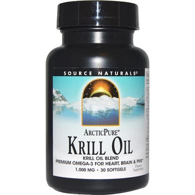 Масло криля, Krill Oil, Source Naturals, арктический, 1000 мг, 30 гелевых капсул - фото