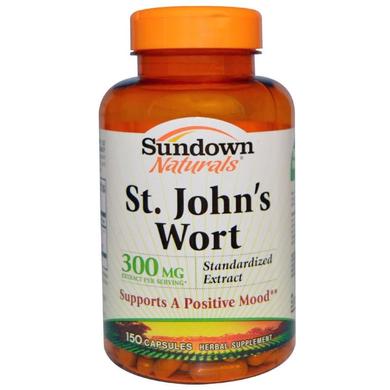 Звіробій, St. John's Wort, Sundown Naturals, 300 мг, 150 капсул - фото