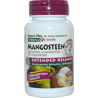 Мангостин, Mangosteen, Nature's Plus, Herbal Actives, 500 мг, 30 таблеток - фото