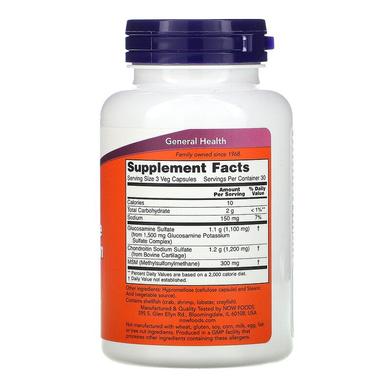 Глюкозамин, хондроитин и МСМ, Glucosamine & Chondroitin with MSM, Now Foods, 90 капсул - фото