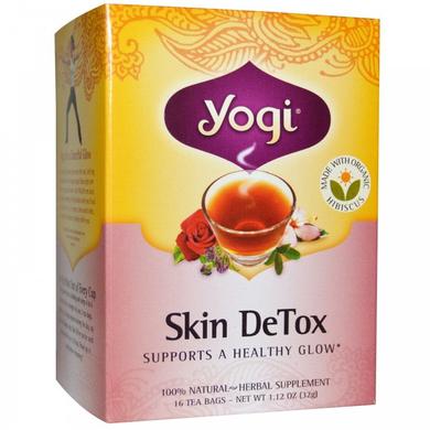Чай для очищения организма, Skin DeTox, Rose Hibiscus, Yogi Tea, 16 пакетиков, 32 г - фото