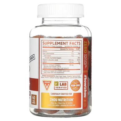 Zhou Nutrition, Витамин C +, апельсиновый вкус, 60 веганских жевательных таблеток (ZHO-96739) - фото