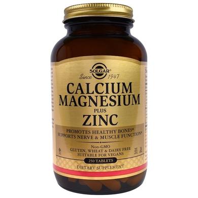 Кальцій-магній-цинк (Calcium Magnesium Zinc), Solgar, 250 таблеток - фото