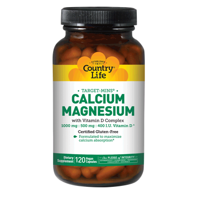 Кальций и магний, с комплексом витамина D, Country Life, 120 капсул - фото
