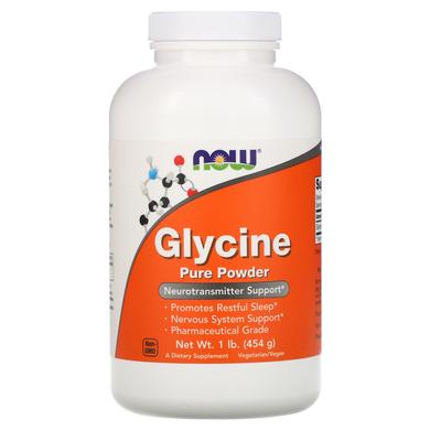 Гліцин, Glycine, Now Foods, порошок, 454 грам - фото