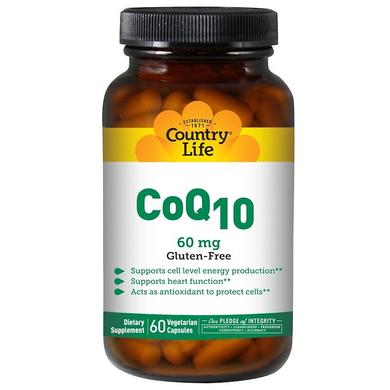 Коензим Q10, CoQ10, Country Life, 60 мг, 60 капсул - фото