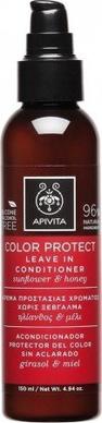 Несмываемый кондиционер для защиты цвета с подсолнечником и мёдом, Apivita, 150 мл - фото