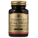 Витамин Д3, Vitamin D3, Solgar, 5000 МЕ, 100 капсул, фото
