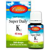 Вітамін К-2 менахінон, Super Daily K2, Carlson Labs, рідина, 45 мкг, 10,16 мл, фото