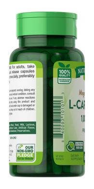 L-карнитин, L-Carnitine, Nature's Truth, 1000 мг на порцию, 60 капсул - фото