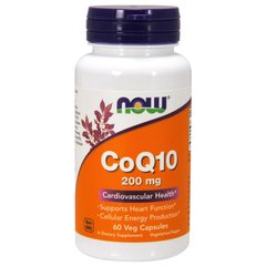 Коэнзим Q10 (CoQ10), Now Foods, 200 мг, 60 капсул - фото