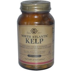 Ламинария йод, Kelp, Solgar, северо-атлантическая, 250 таблеток - фото