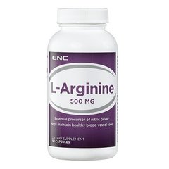 L-Аргінін 500, Gnc, 90 капсул - фото