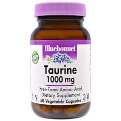 Таурин, Taurine, Bluebonnet Nutrition, 1000 мг, 50 капсул - фото