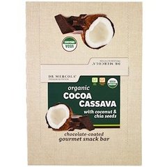 Батончики с кокосом и семенами чиа, Cocoa Cassava, Dr. Mercola, органик, 12 шт. по 44 г - фото