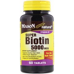Супер біотин, 5000 мг, 60 таблеток - фото