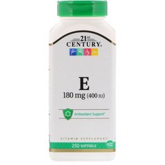 Витамин Е- 400, Vitamin E, 21st Century, 250 капсул - фото
