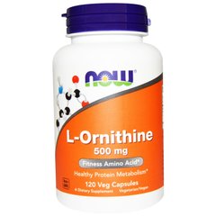 Орнитин (спорт), L-Ornithine, Now Foods, 500 мг, 120 капсул - фото