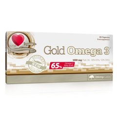 Омега, Gold Omega 3 (65%)EPA&DHA, Olimp, 60 капсул - фото
