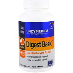 Пищеварительные ферменты, Digest Basic, Essential Enzyme Formula, Enzymedica, 180 капсул - фото