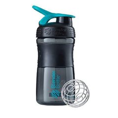 Шейкер SportMixer с шариком, Blender Bottle, Black/Teal, 590 мл - фото
