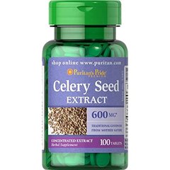 Насіння селери, Celery Seed, Puritan's Pride, 600 мг, 100 таблеток - фото