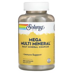 Мультиминералы, большой комплекс, Multi Mineral, Solaray, 200 капсул - фото
