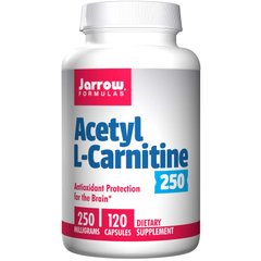 Ацетил карнітин, Acetyl L-Carnitine, Jarrow Formulas, 250 мг, 120 капсул - фото
