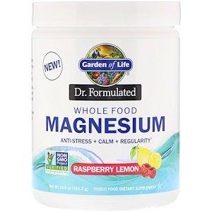 Формула магнію, Magnesium Powder, Garden of Life, Dr. Formulated, лимон-малина, 421,5 г - фото