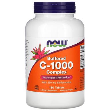 Витамин C - 1000, Buffered C, Now Foods, 180 таблеток - фото